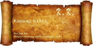 Kassay Kitti névjegykártya